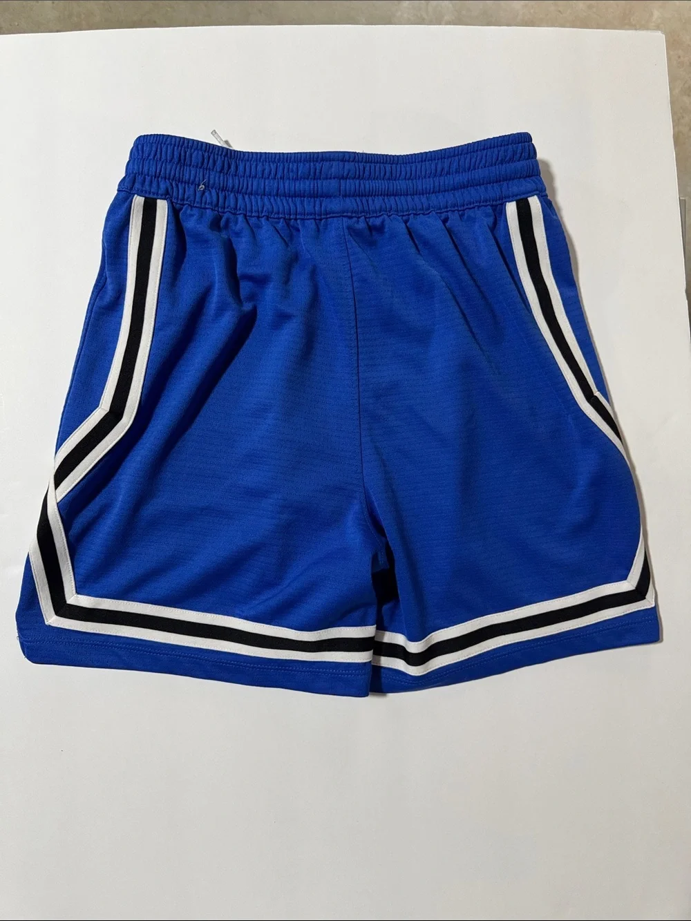 Nike Dri Fit Kids Blue Athletic Shorts with Black & White Trim Size L